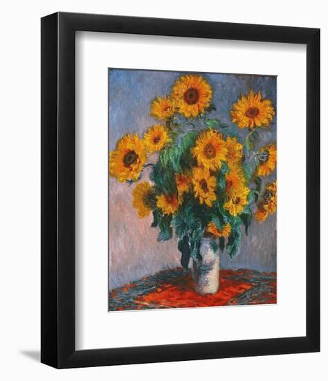 Vase of Sunflowers-Claude Monet-Framed Art Print