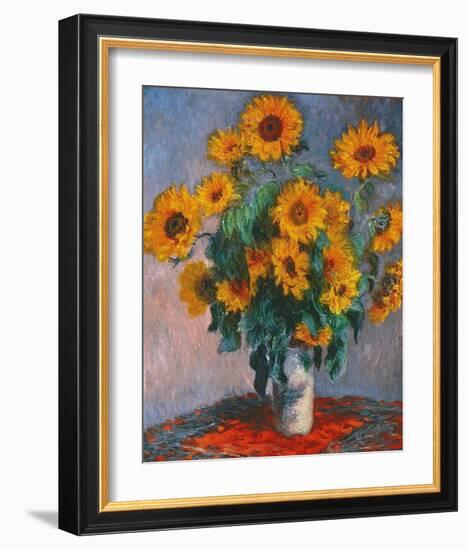 Vase of Sunflowers-Claude Monet-Framed Art Print