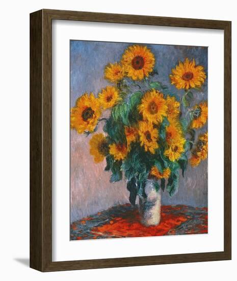 Vase of Sunflowers-Claude Monet-Framed Art Print