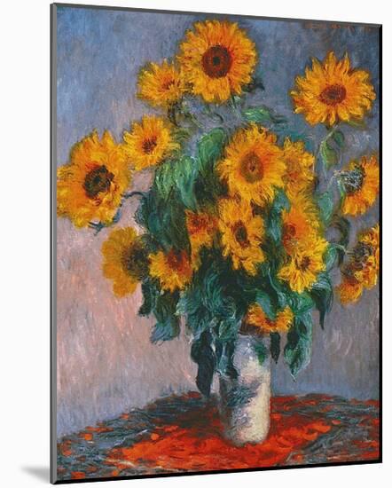 Vase of Sunflowers-Claude Monet-Mounted Art Print