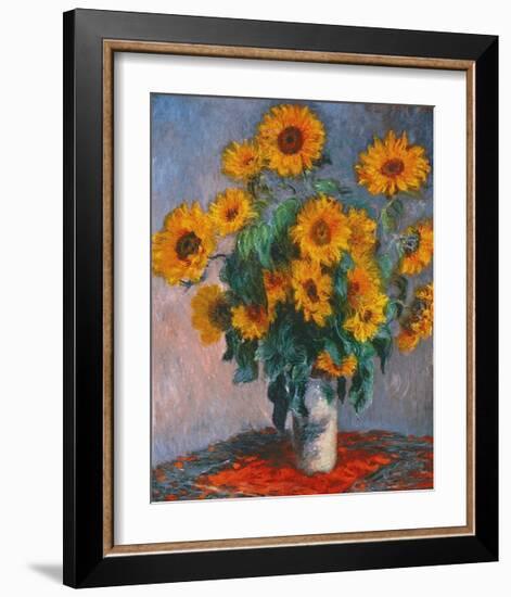 Vase of Sunflowers-Claude Monet-Framed Giclee Print