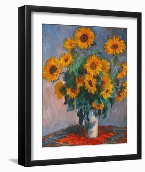 Vase of Sunflowers-Claude Monet-Framed Giclee Print