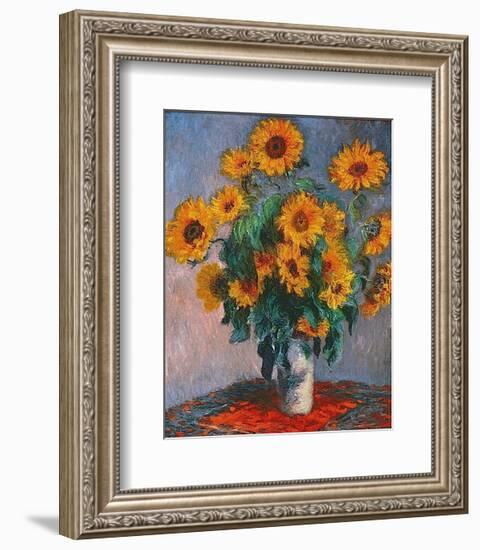 Vase of Sunflowers-Claude Monet-Framed Art Print