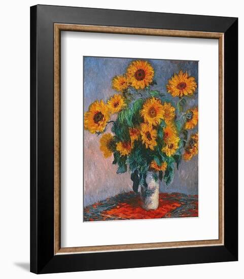 Vase of Sunflowers-Claude Monet-Framed Art Print