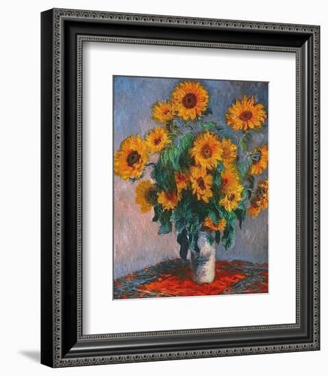 Vase of Sunflowers-Claude Monet-Framed Art Print