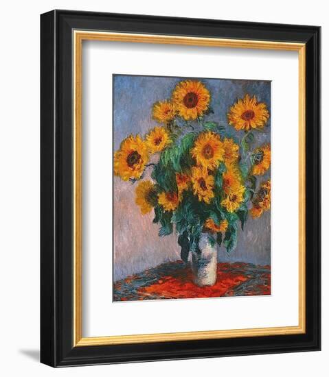 Vase of Sunflowers-Claude Monet-Framed Art Print