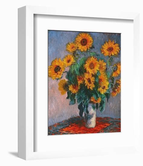 Vase of Sunflowers-Claude Monet-Framed Art Print