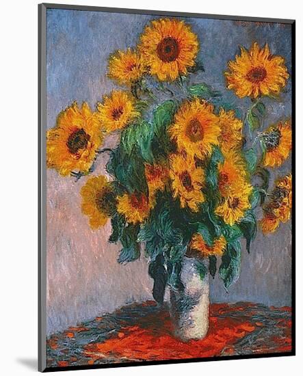 Vase of Sunflowers-Claude Monet-Mounted Art Print