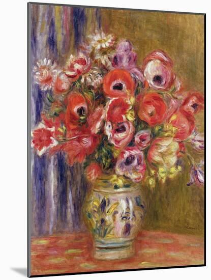 Vase of Tulips and Anemones, circa 1895-Pierre-Auguste Renoir-Mounted Giclee Print