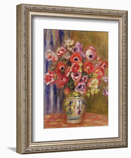 Vase of Tulips and Anemones, circa 1895-Pierre-Auguste Renoir-Framed Giclee Print