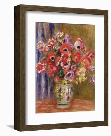 Vase of Tulips and Anemones, circa 1895-Pierre-Auguste Renoir-Framed Giclee Print