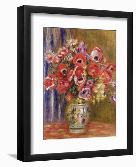 Vase of Tulips and Anemones, circa 1895-Pierre-Auguste Renoir-Framed Giclee Print