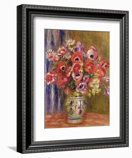 Vase of Tulips and Anemones, circa 1895-Pierre-Auguste Renoir-Framed Giclee Print