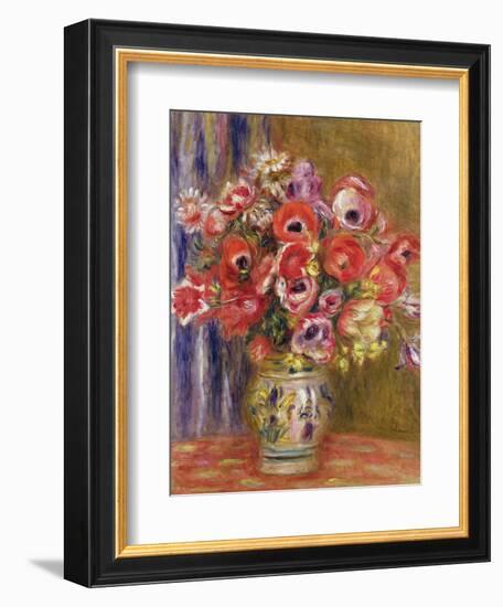 Vase of Tulips and Anemones, circa 1895-Pierre-Auguste Renoir-Framed Giclee Print