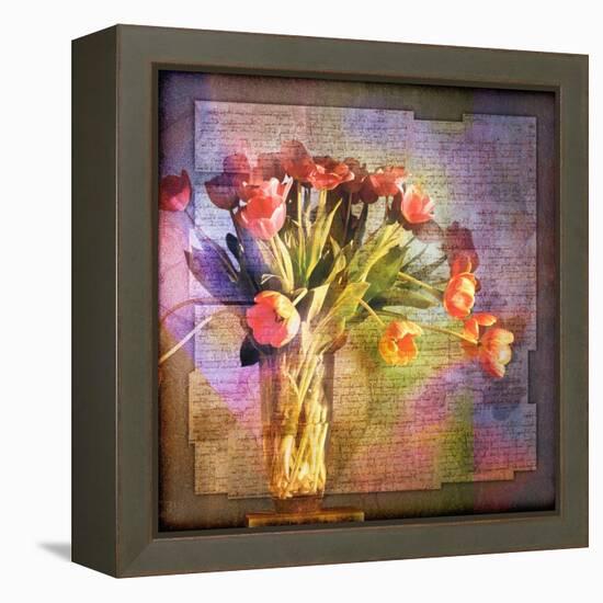 Vase of Tulips and Text-Colin Anderson-Framed Premier Image Canvas