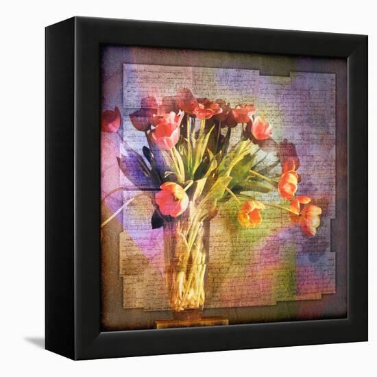 Vase of Tulips and Text-Colin Anderson-Framed Premier Image Canvas
