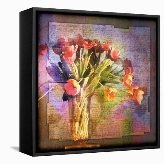 Vase of Tulips and Text-Colin Anderson-Framed Premier Image Canvas