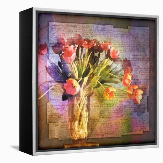 Vase of Tulips and Text-Colin Anderson-Framed Premier Image Canvas