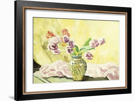 Vase of Tulips; Vase De Tulipes, 1935 (Oil on Canvas)-Louis Valtat-Framed Giclee Print