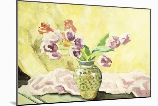 Vase of Tulips; Vase De Tulipes, 1935 (Oil on Canvas)-Louis Valtat-Mounted Giclee Print