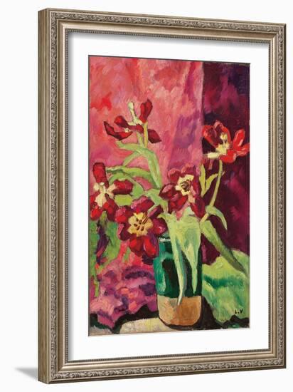 Vase, Red Tulips; Vase, Tulipes Rouges, 1922 (Oil on Canvas)-Louis Valtat-Framed Giclee Print