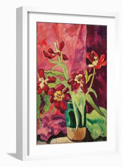 Vase, Red Tulips; Vase, Tulipes Rouges, 1922 (Oil on Canvas)-Louis Valtat-Framed Giclee Print