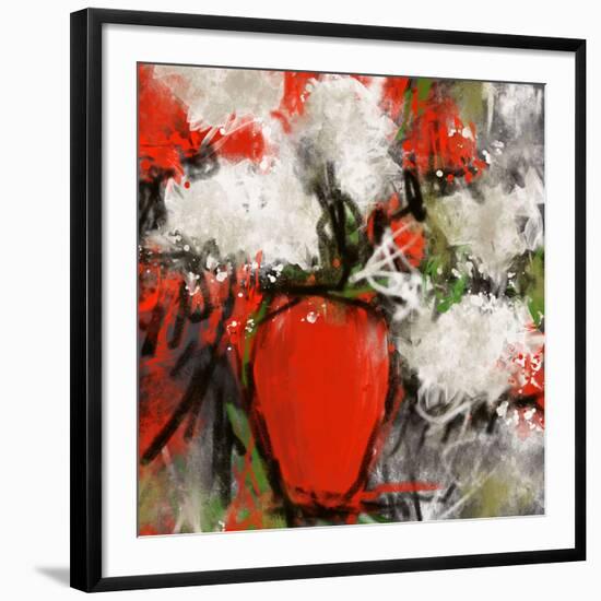 Vase rouge-Doris Savard-Framed Art Print