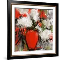 Vase rouge-Doris Savard-Framed Art Print