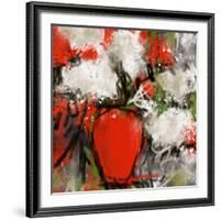 Vase rouge-Doris Savard-Framed Art Print