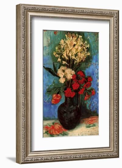 Vase with Carnations and Other Flowers, c.1886-Vincent van Gogh-Framed Giclee Print