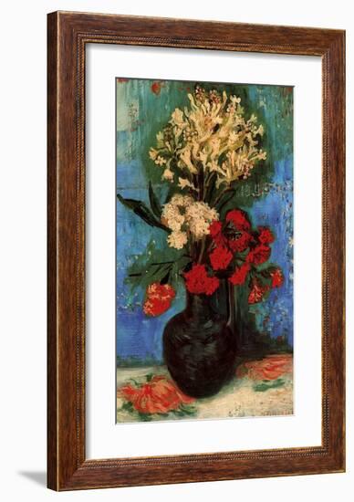 Vase with Carnations and Other Flowers, c.1886-Vincent van Gogh-Framed Giclee Print