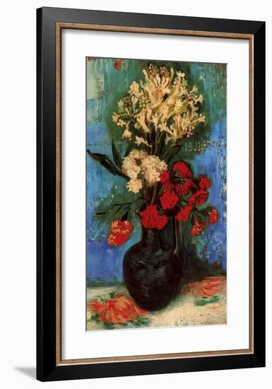 Vase with Carnations and Other Flowers, c.1886-Vincent van Gogh-Framed Giclee Print