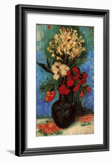 Vase with Carnations and Other Flowers, c.1886-Vincent van Gogh-Framed Giclee Print