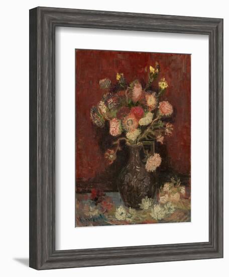 Vase with Chinese Asters and Gladioli, 1886-Vincent van Gogh-Framed Giclee Print