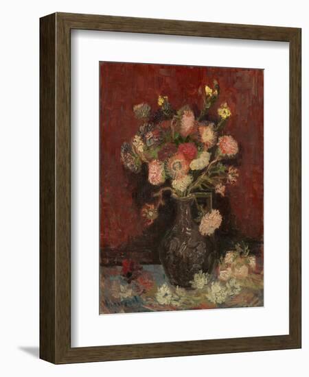 Vase with Chinese Asters and Gladioli, 1886-Vincent van Gogh-Framed Giclee Print