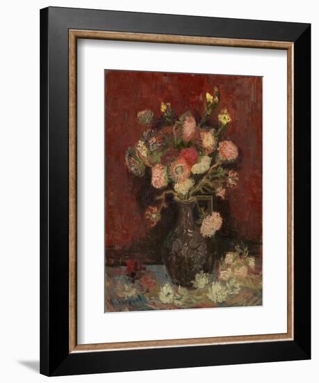 Vase with Chinese Asters and Gladioli, 1886-Vincent van Gogh-Framed Giclee Print