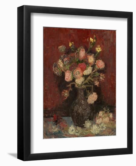 Vase with Chinese Asters and Gladioli, 1886-Vincent van Gogh-Framed Giclee Print