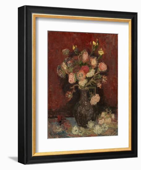 Vase with Chinese Asters and Gladioli, 1886-Vincent van Gogh-Framed Giclee Print