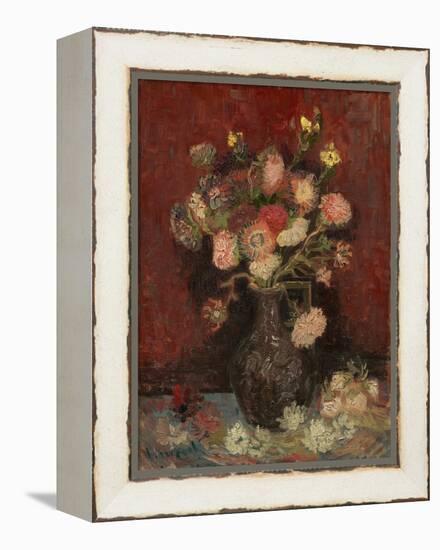Vase with Chinese Asters and Gladioli, 1886-Vincent van Gogh-Framed Premier Image Canvas