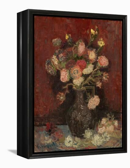 Vase with Chinese Asters and Gladioli, 1886-Vincent van Gogh-Framed Premier Image Canvas