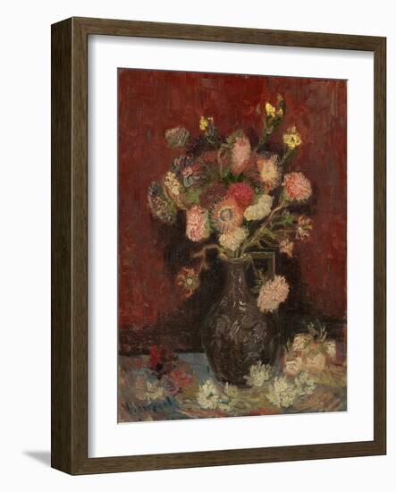 Vase with Chinese Asters and Gladioli, 1886-Vincent van Gogh-Framed Giclee Print