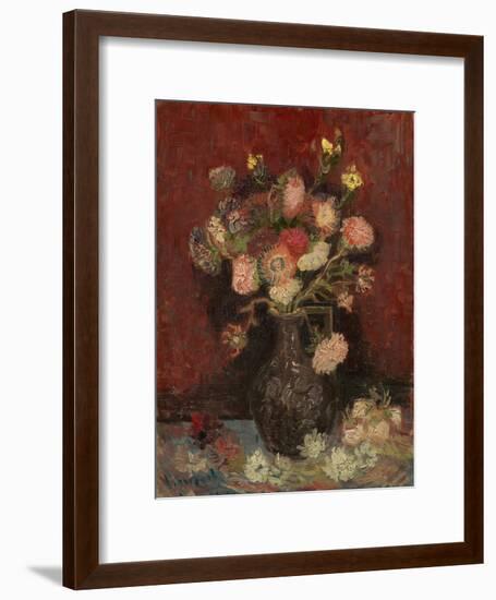 Vase with Chinese Asters and Gladioli, 1886-Vincent van Gogh-Framed Giclee Print