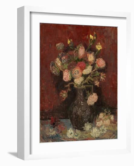 Vase with Chinese Asters and Gladioli, 1886-Vincent van Gogh-Framed Giclee Print