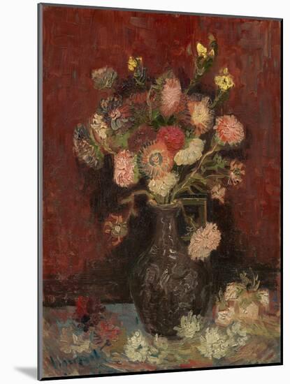 Vase with Chinese Asters and Gladioli, 1886-Vincent van Gogh-Mounted Giclee Print