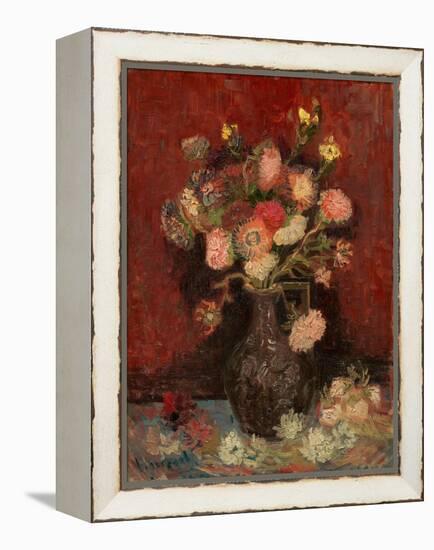 Vase with Chinese Asters and Gladioli-Vincent van Gogh-Framed Premier Image Canvas