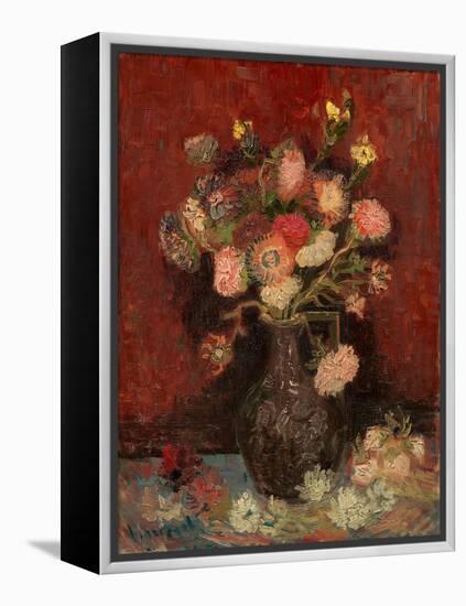 Vase with Chinese Asters and Gladioli-Vincent van Gogh-Framed Premier Image Canvas