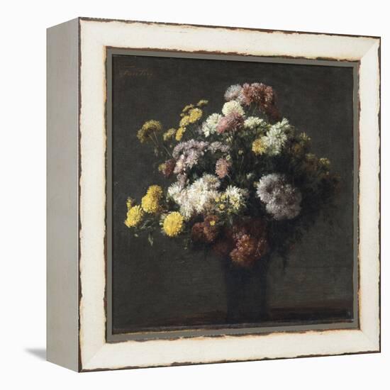 Vase with Chrysanthemums-Henri Fantin-Latour-Framed Premier Image Canvas