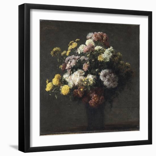 Vase with Chrysanthemums-Henri Fantin-Latour-Framed Giclee Print