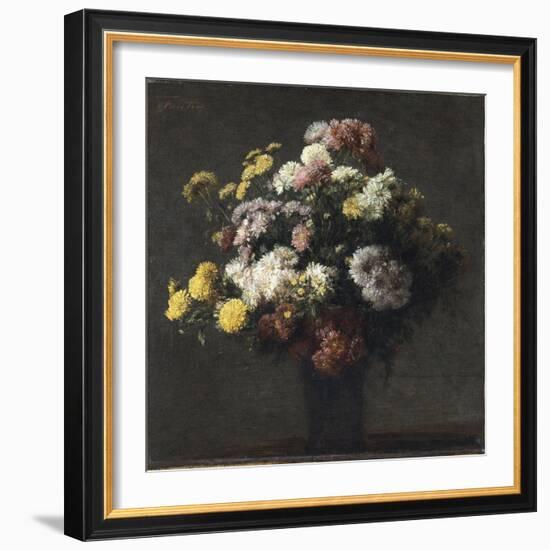 Vase with Chrysanthemums-Henri Fantin-Latour-Framed Giclee Print