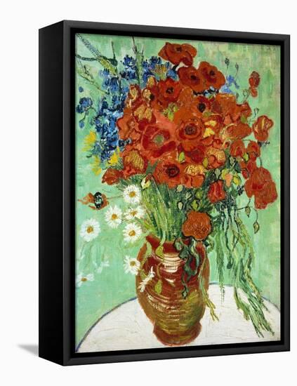 Vase with Cornflowers and Poppies, 1890 (oil on canvas)-Vincent van Gogh-Framed Premier Image Canvas